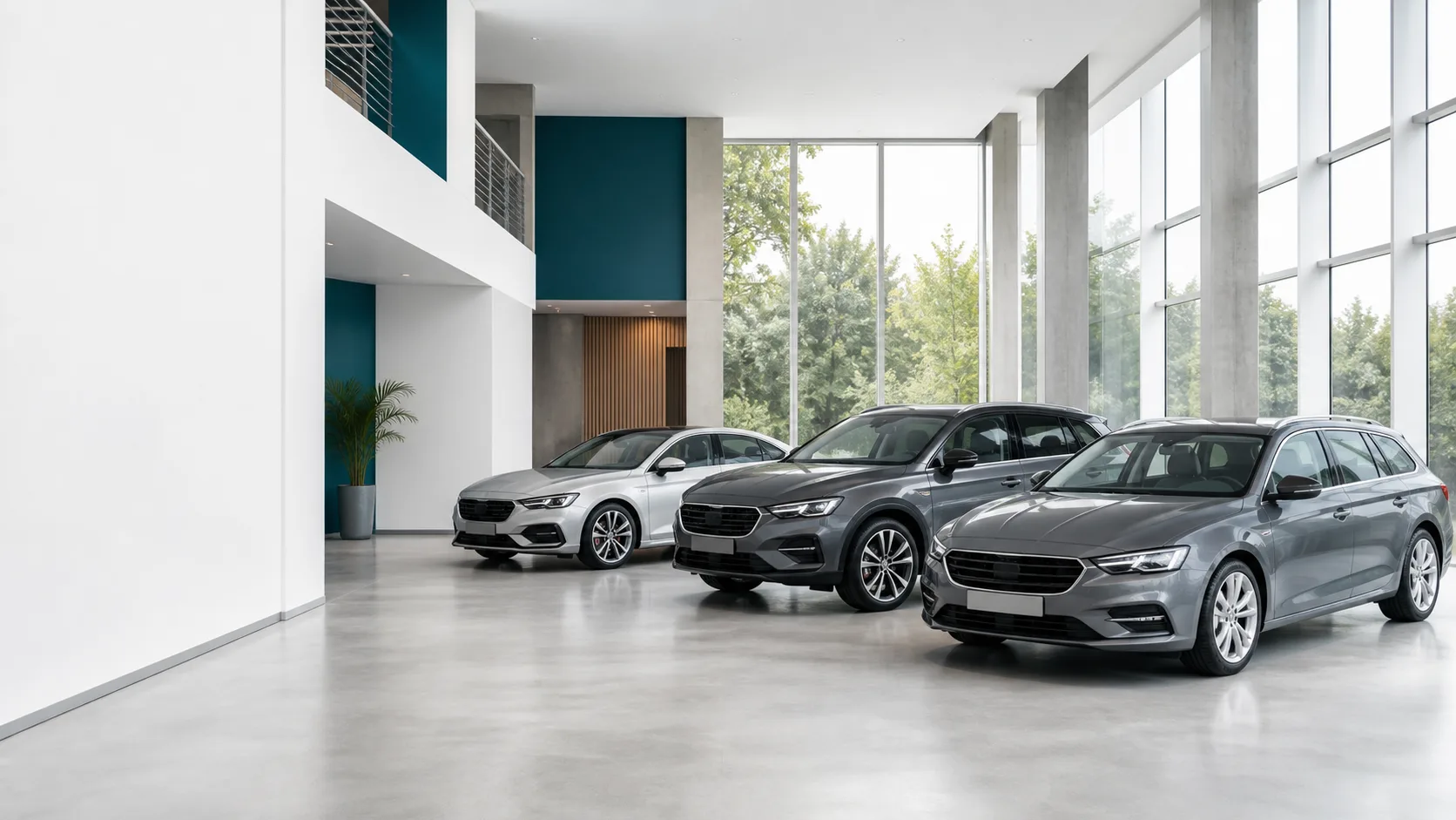 Neutral vehicle showroom